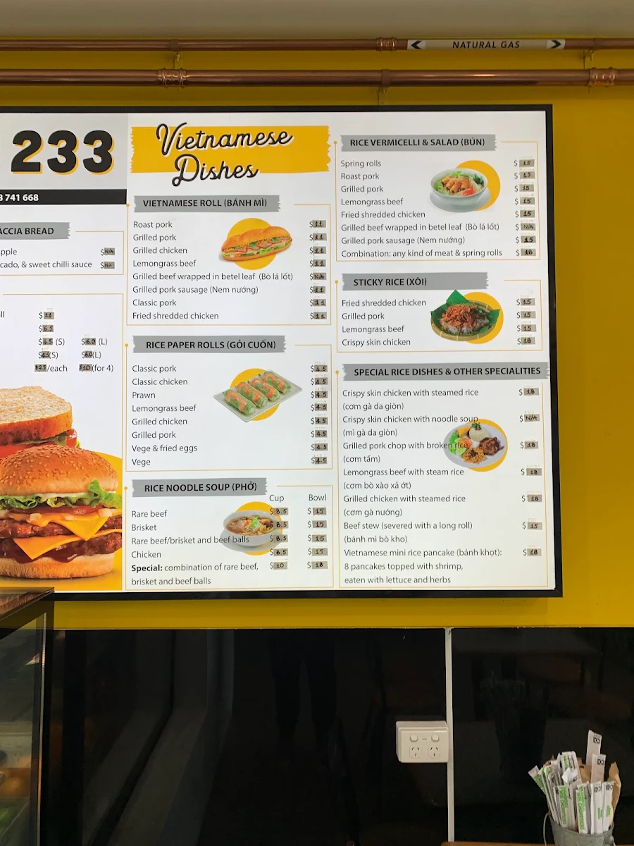 Menu, Banh Mi 233