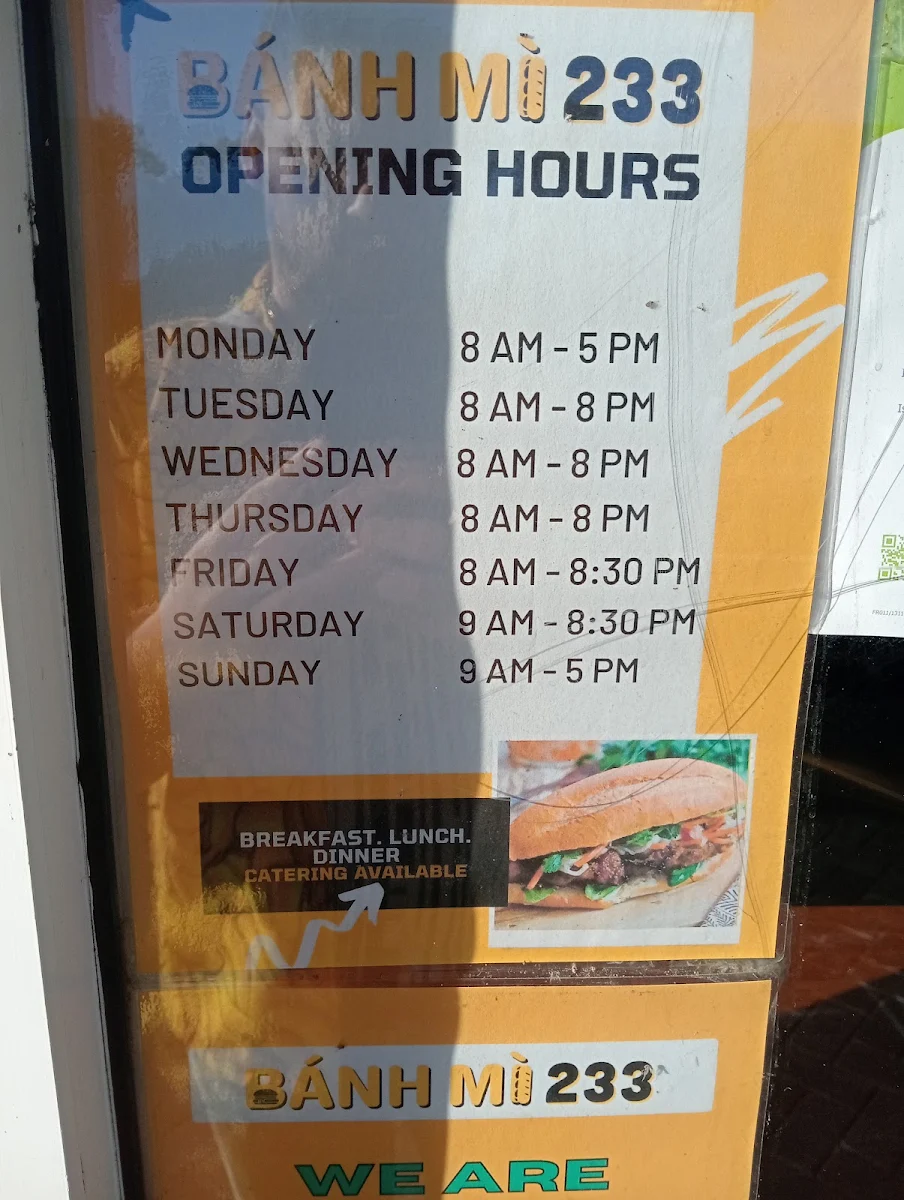 Menu, Banh Mi 233