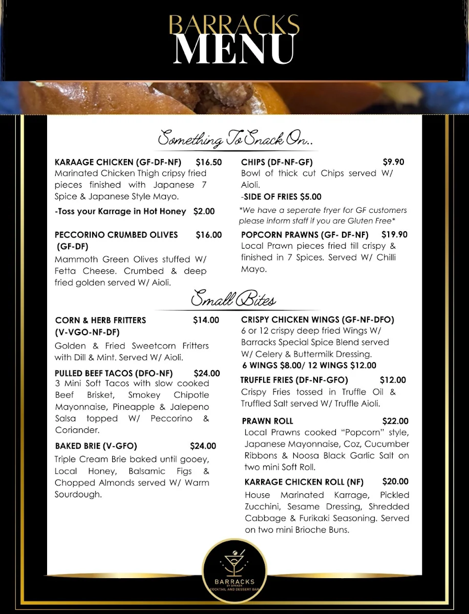 Menu, Barracks by Striker