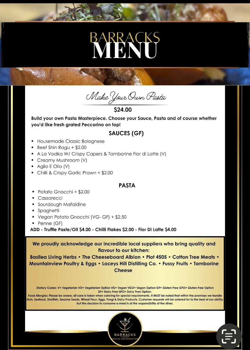 Menu, Barracks by Striker