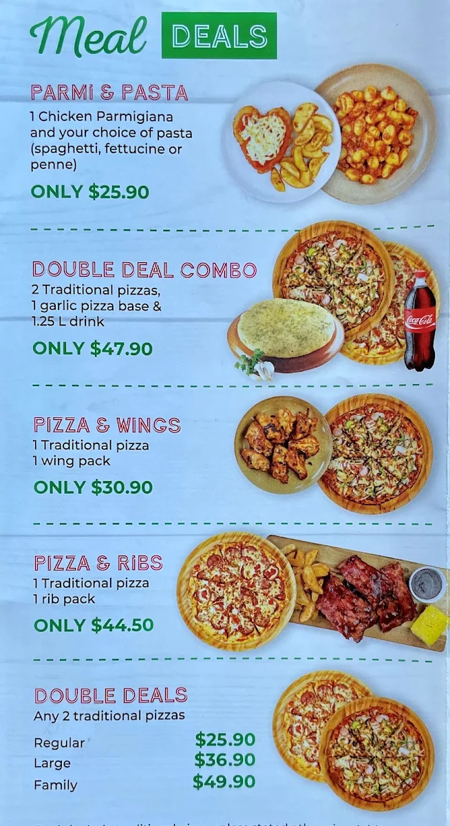 Menu, Pizza Inn Gosford