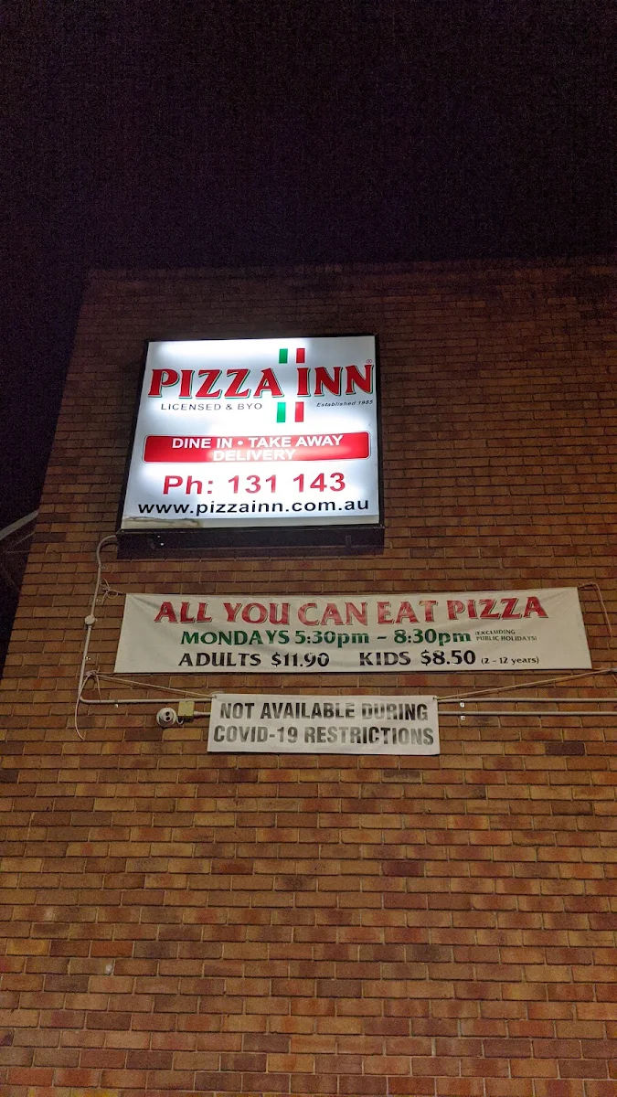Menu, Pizza Inn Gosford