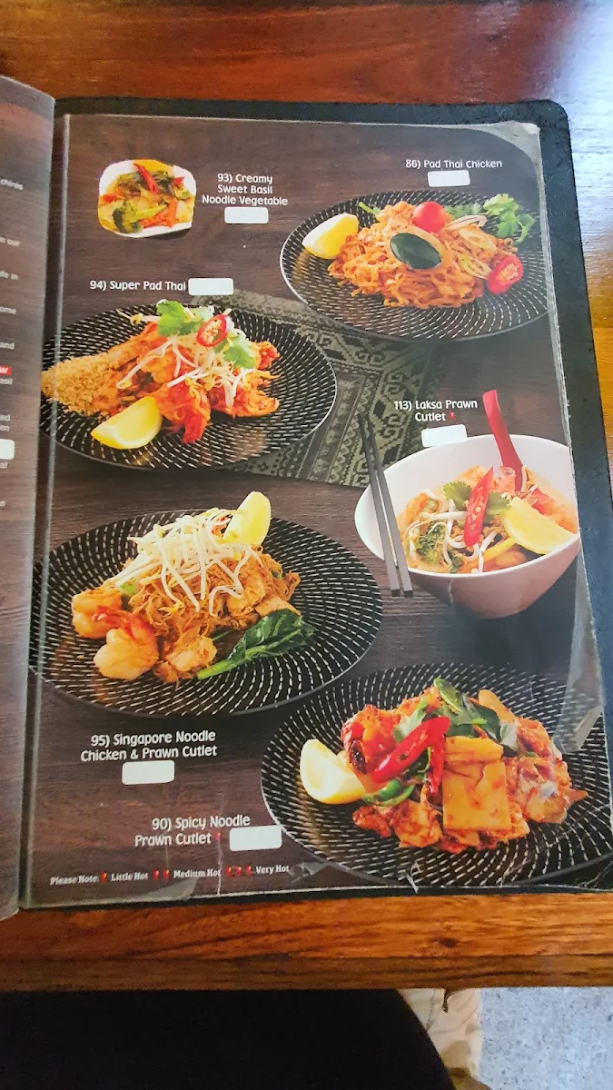 Menu, Abode Thai Cuisine