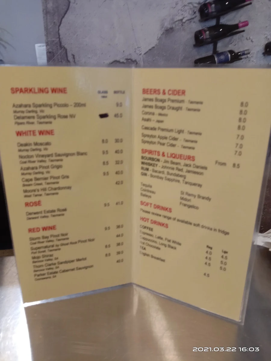 Menu, Reel Fish and Chips