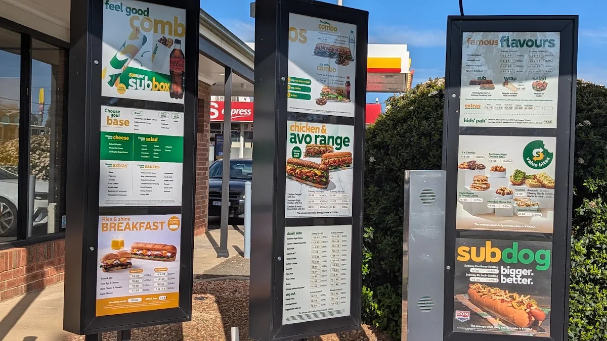 Menu, Subway