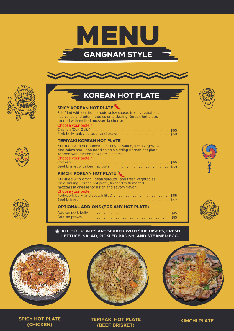 Menu, Gangnam Style