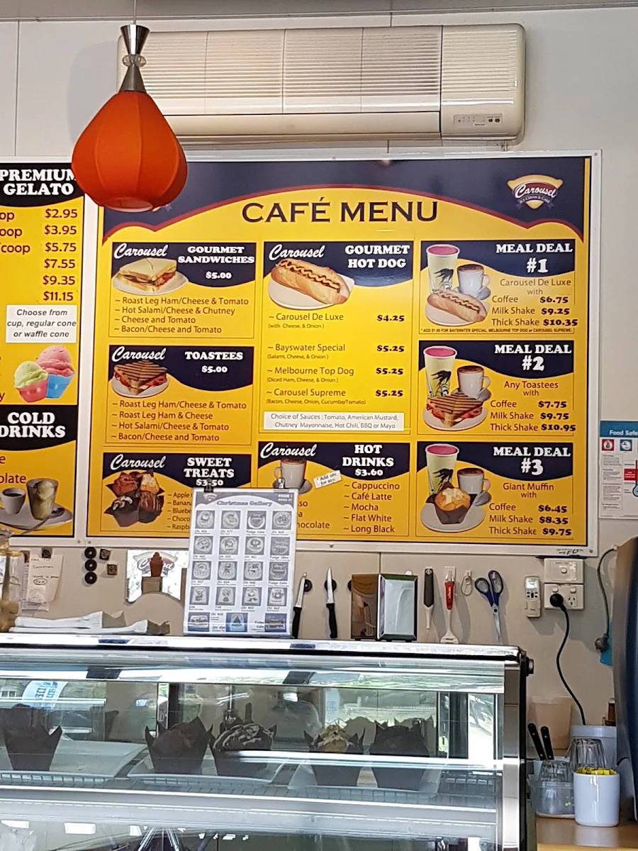 Menu, Carousel Ice-Cream, Cake and FroYo/Acai
