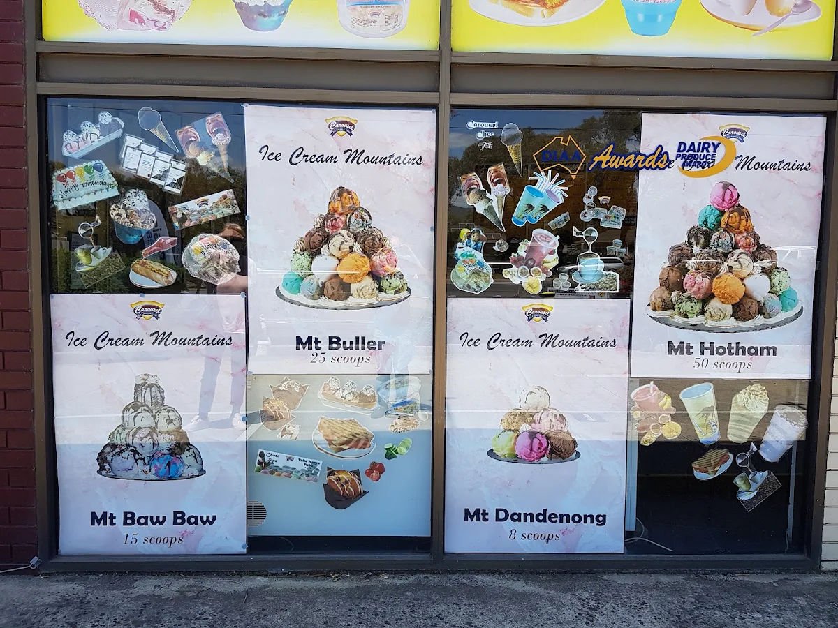 Menu, Carousel Ice-Cream, Cake and FroYo/Acai