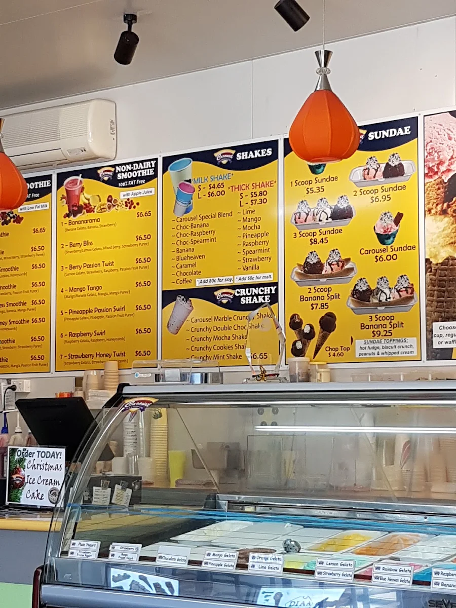 Menu, Carousel Ice-Cream, Cake and FroYo/Acai