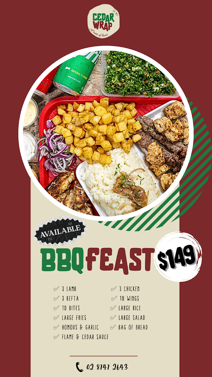 Menu, Cedar Wrap BBQ