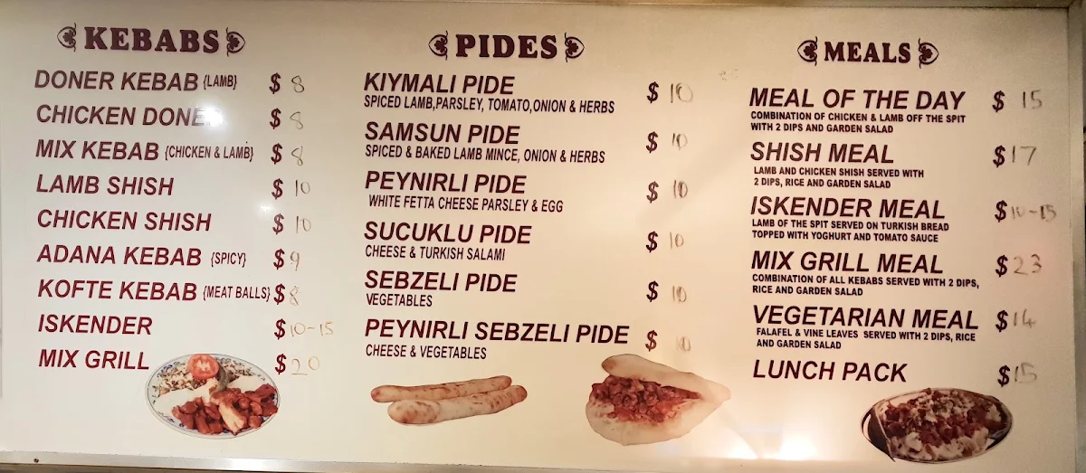 Menu, Zara