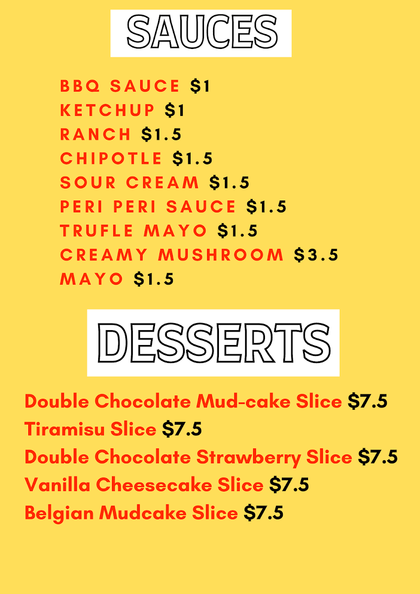 Menu, Lion's Grill