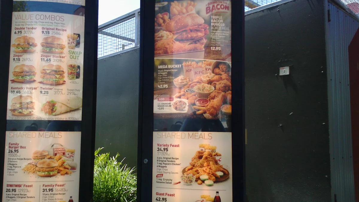 Menu, KFC Maroochydore