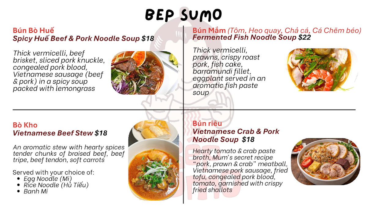 Menu, Bep Sumo