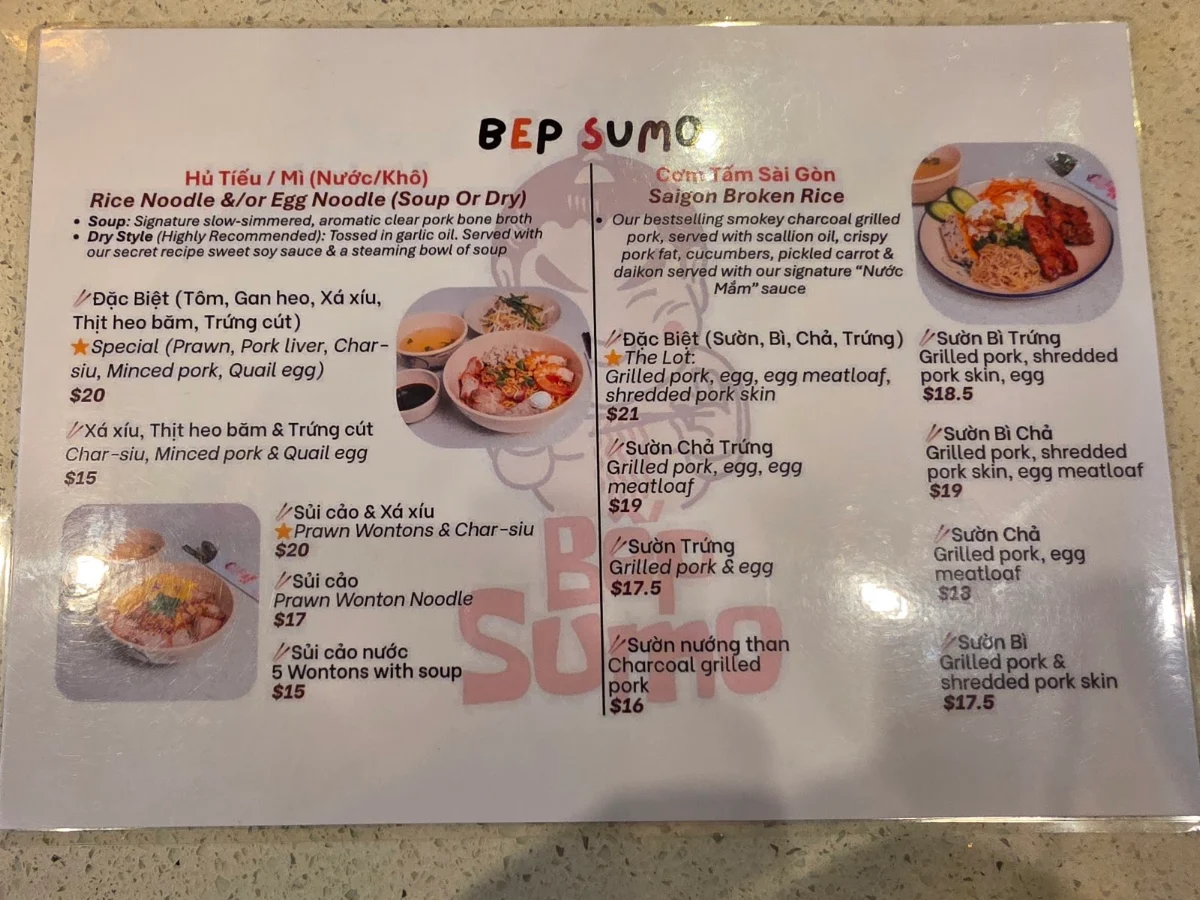Menu, Bep Sumo
