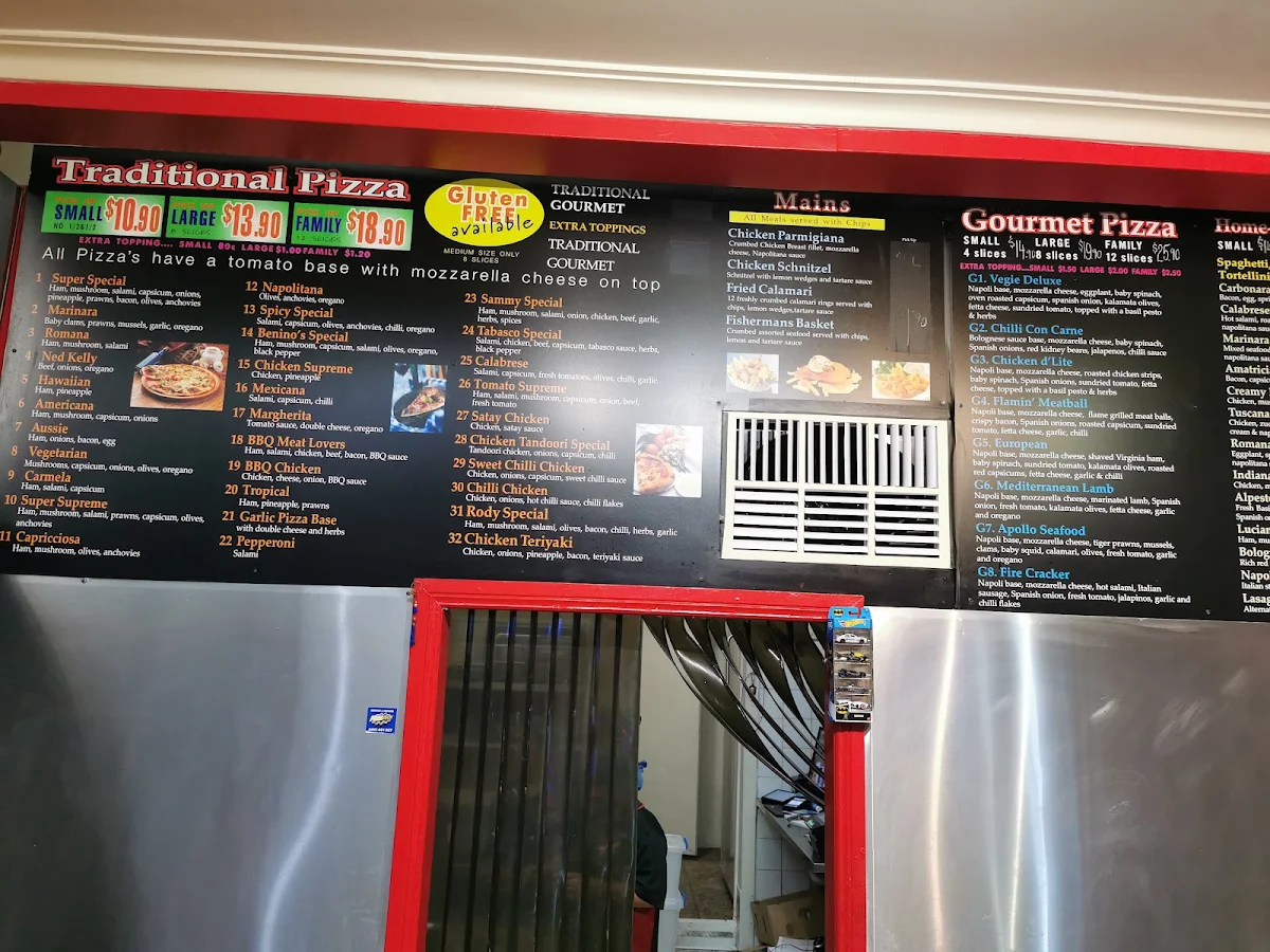Menu, Benino's Pizza