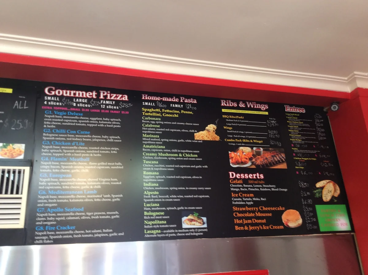 Menu, Benino's Pizza