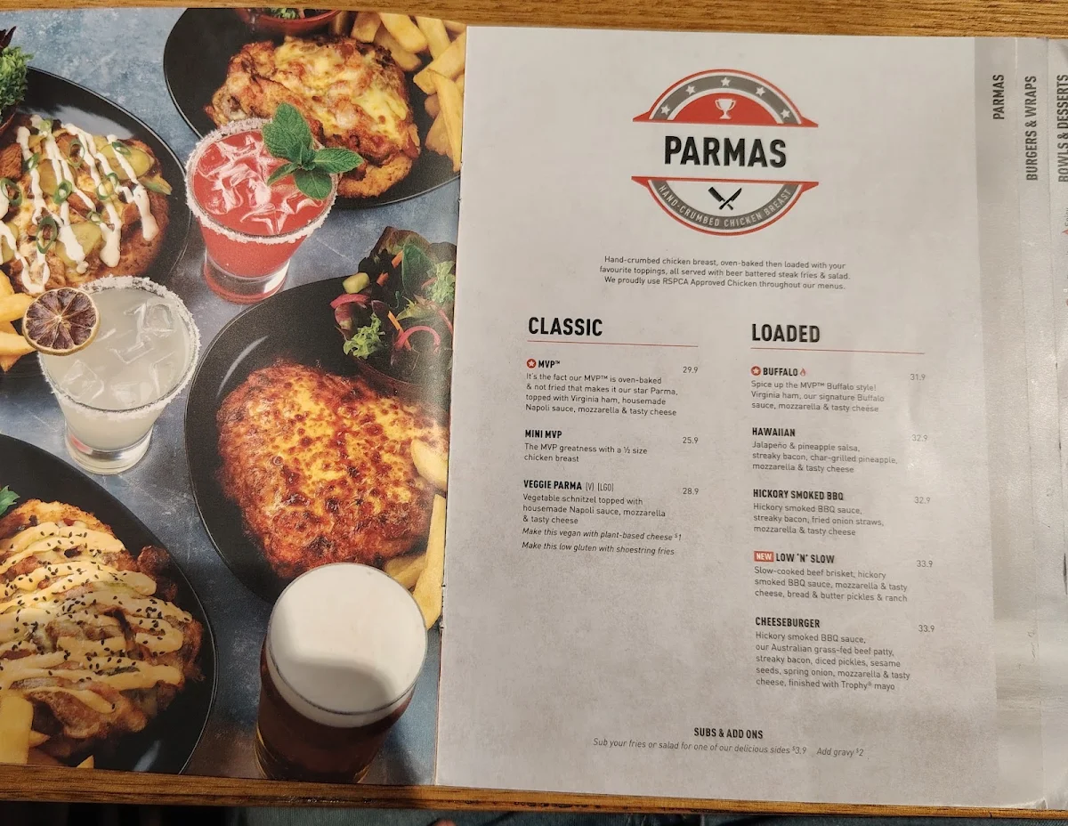 Menu, The Sporting Globe Bar & Grill Belmont