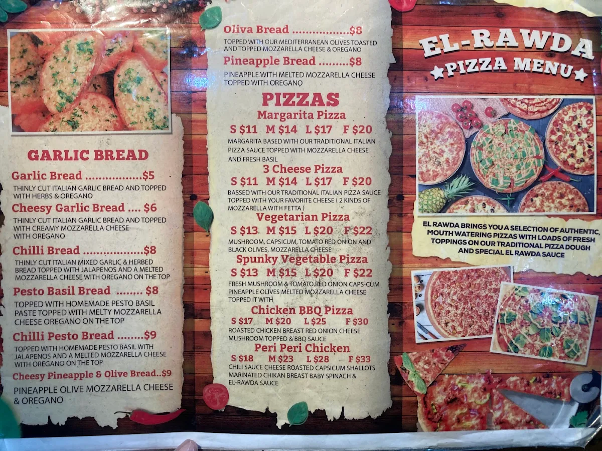 Menu, Granvile El-Rawda Bakery and Cafe
