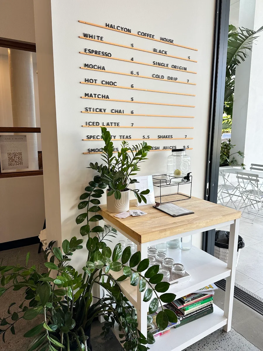 Menu, Halcyon Coffee House