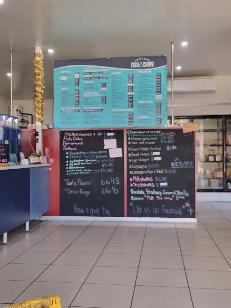 Menu, Andy’s Fish & Chip Cafe