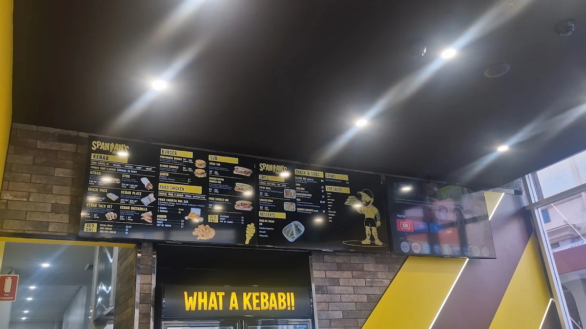 Menu, Spanian's Kebabs Newtown