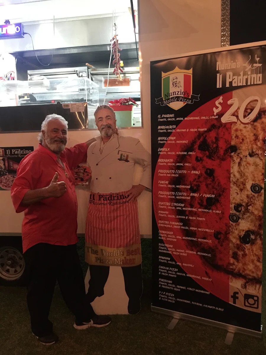 Menu, Nunzio’s Mobile Pizza