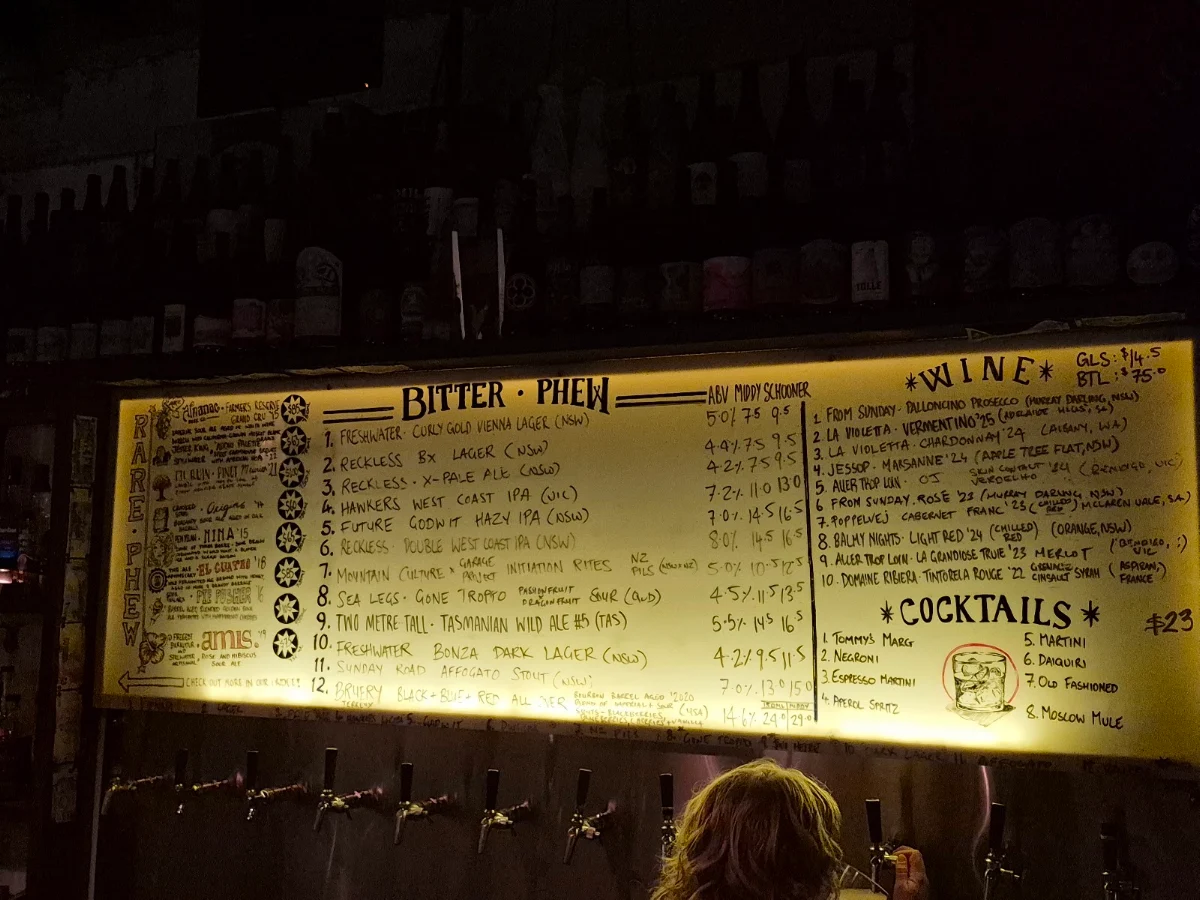 Menu, Bitter Phew