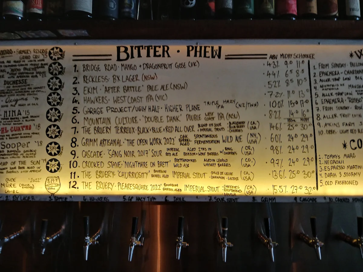 Menu, Bitter Phew