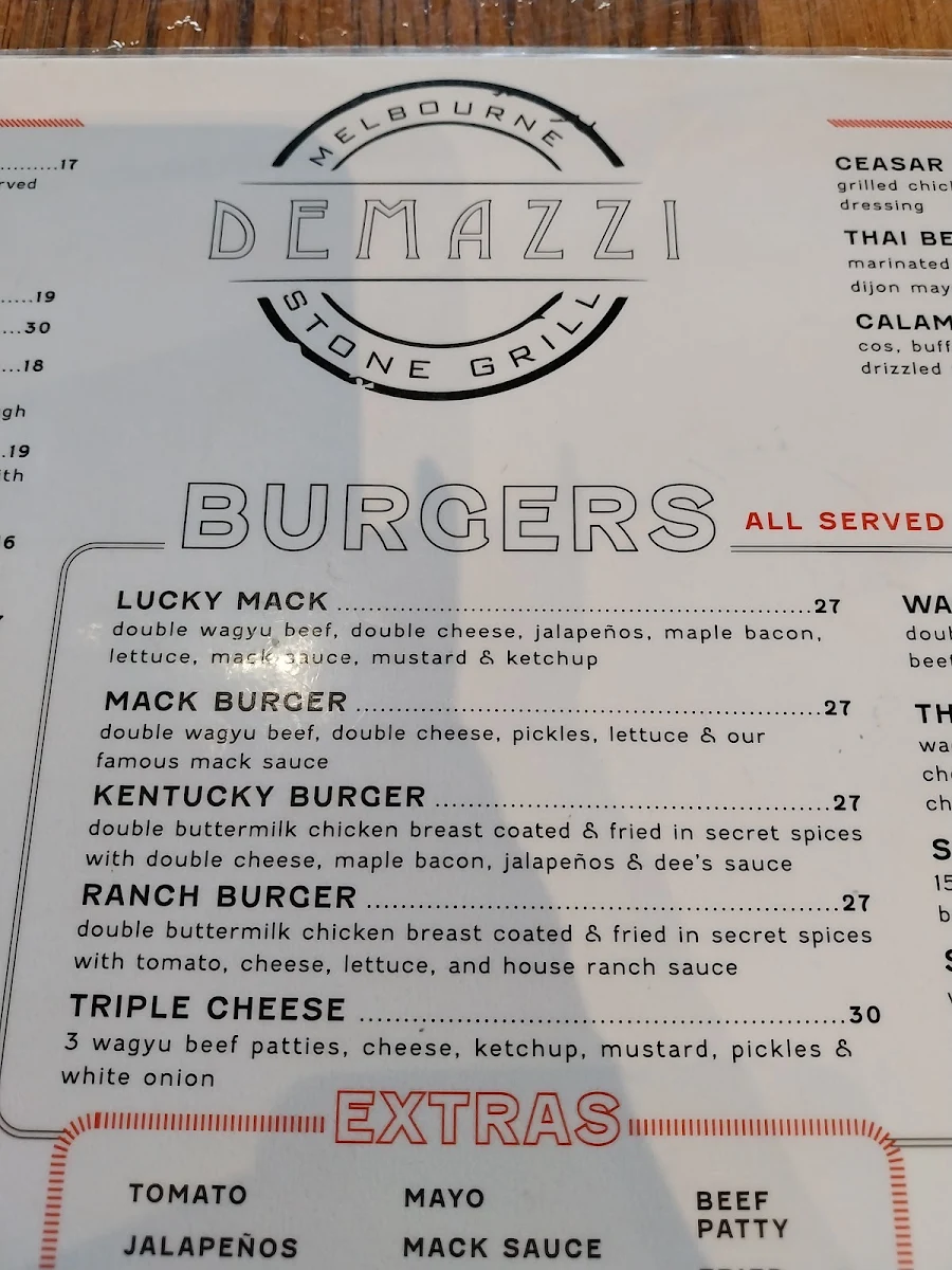 Menu, Demazzi