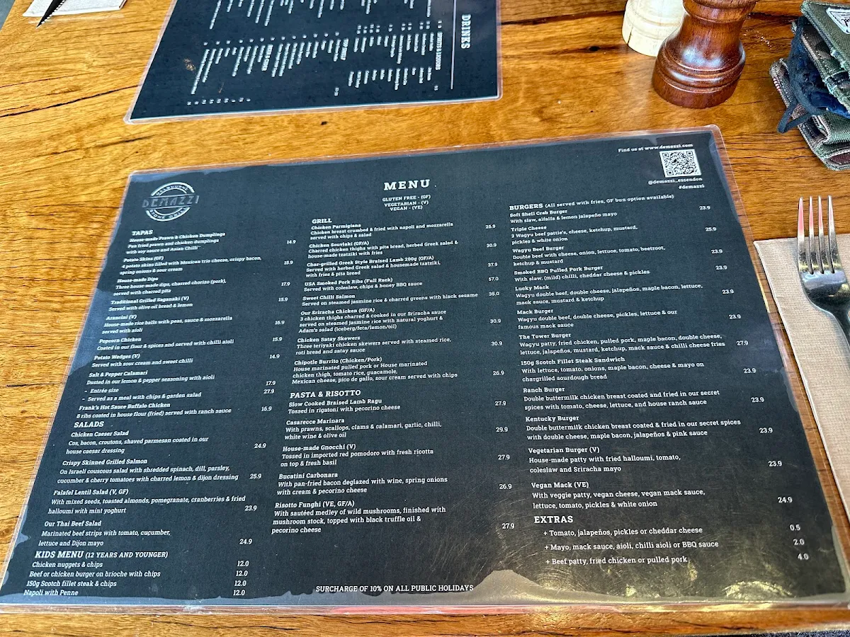 Menu, Demazzi