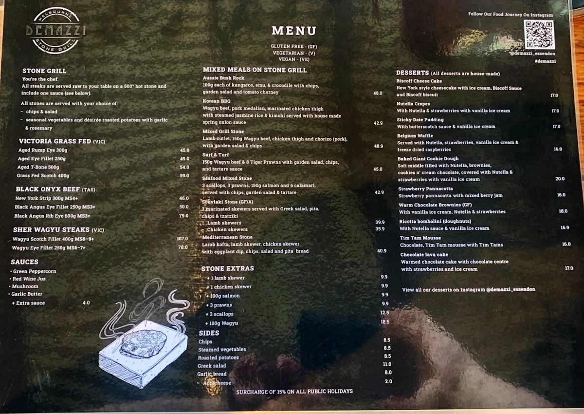 Menu, Demazzi