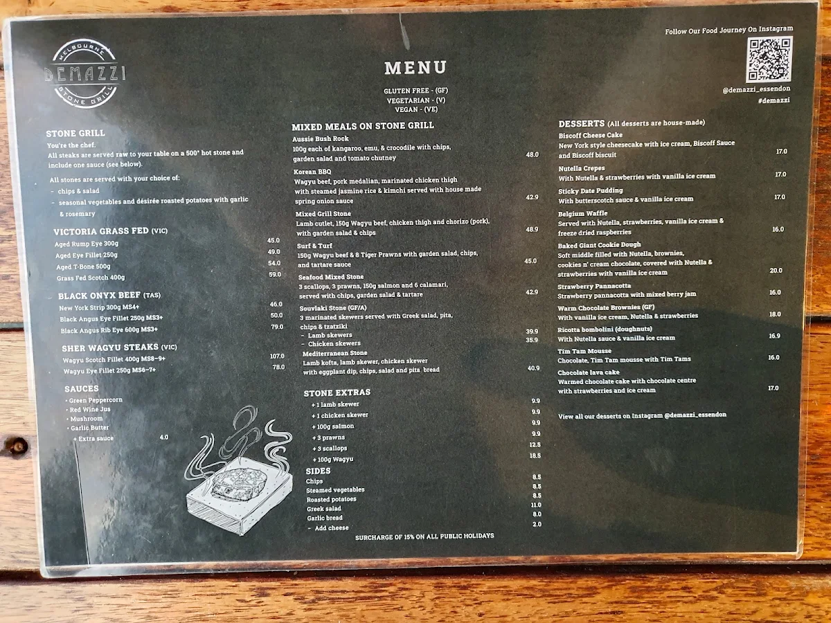 Menu, Demazzi