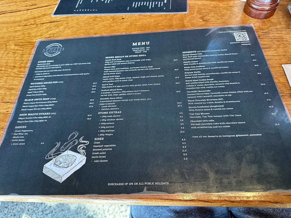 Menu, Demazzi