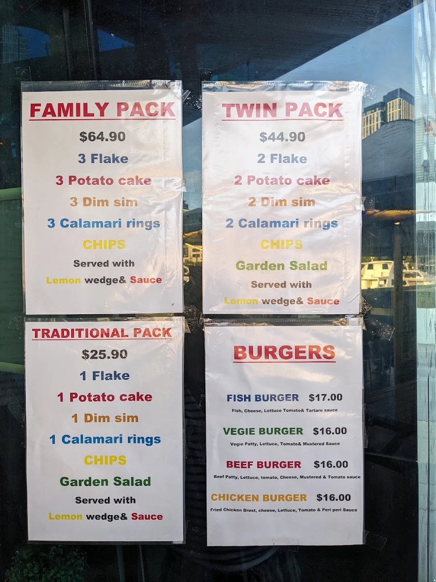 Menu, Fish N Chips on Docks