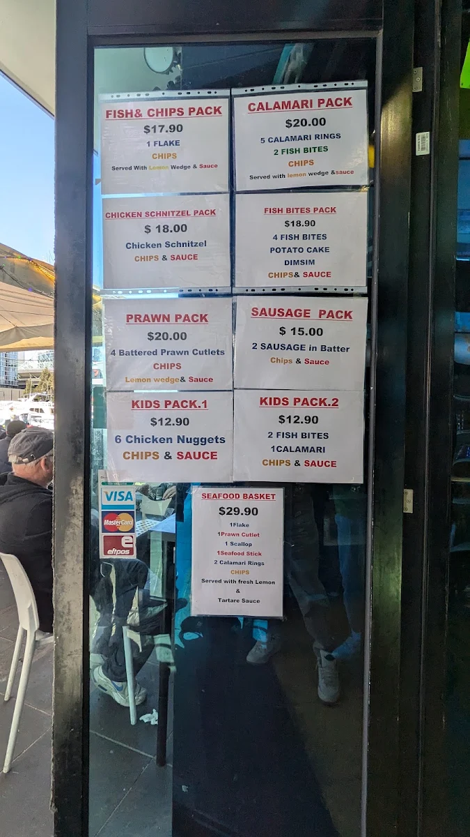 Menu, Fish N Chips on Docks