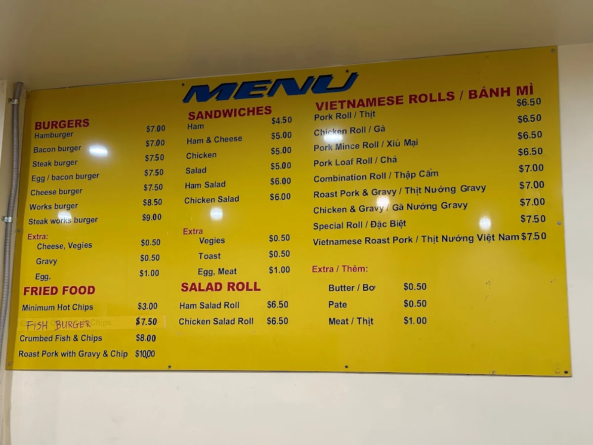 Menu, Scotts Road Takeaway