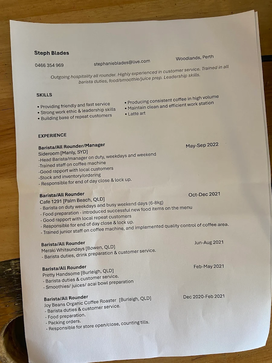 Menu, Lums Wine Bar