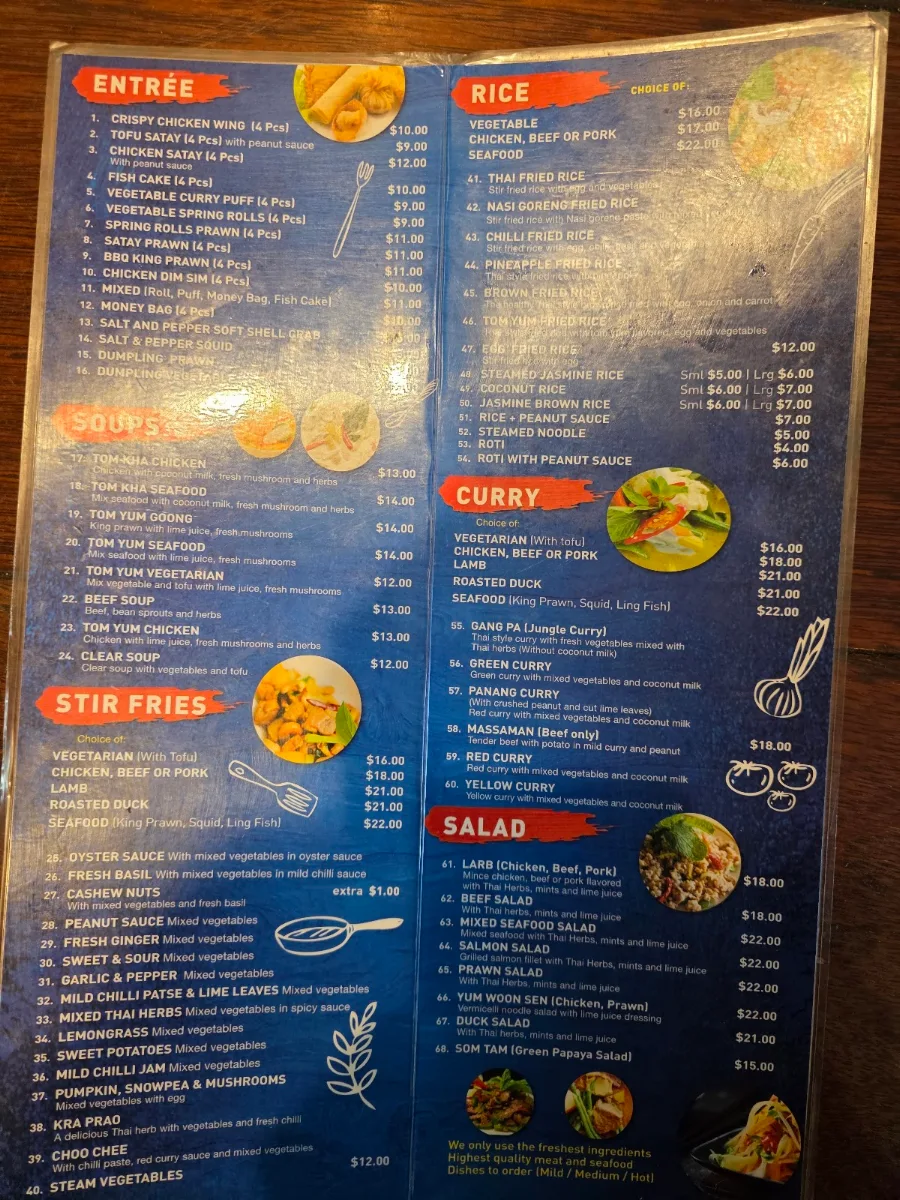 Menu, 1 Best Thai