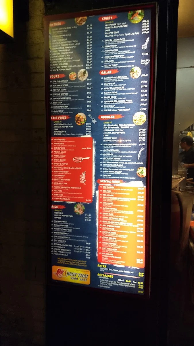 Menu, 1 Best Thai