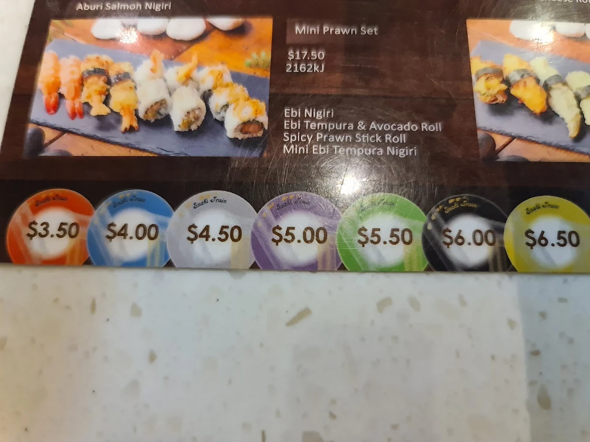 Menu, Sushi Train Welland Plaza