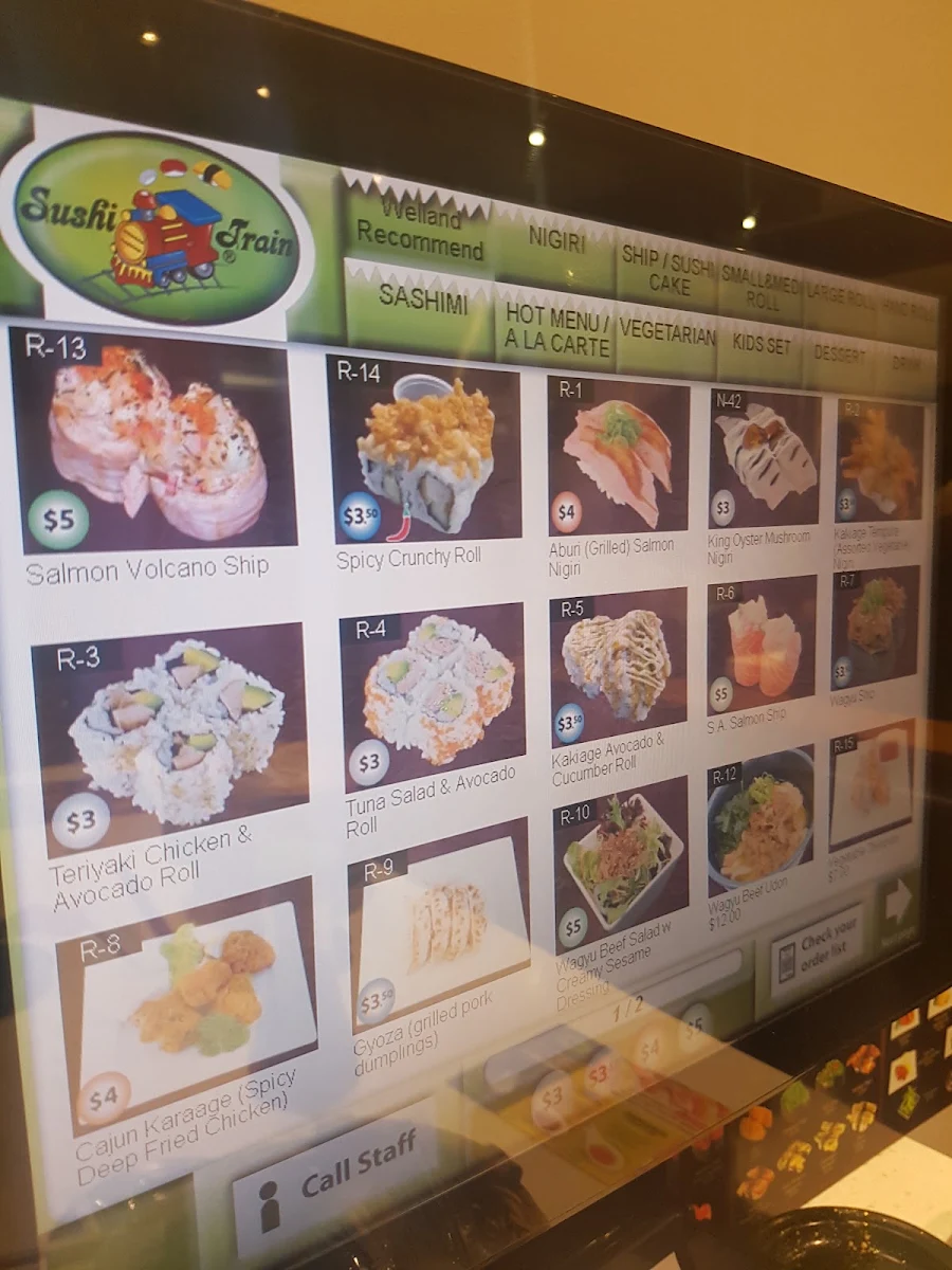 Menu, Sushi Train Welland Plaza
