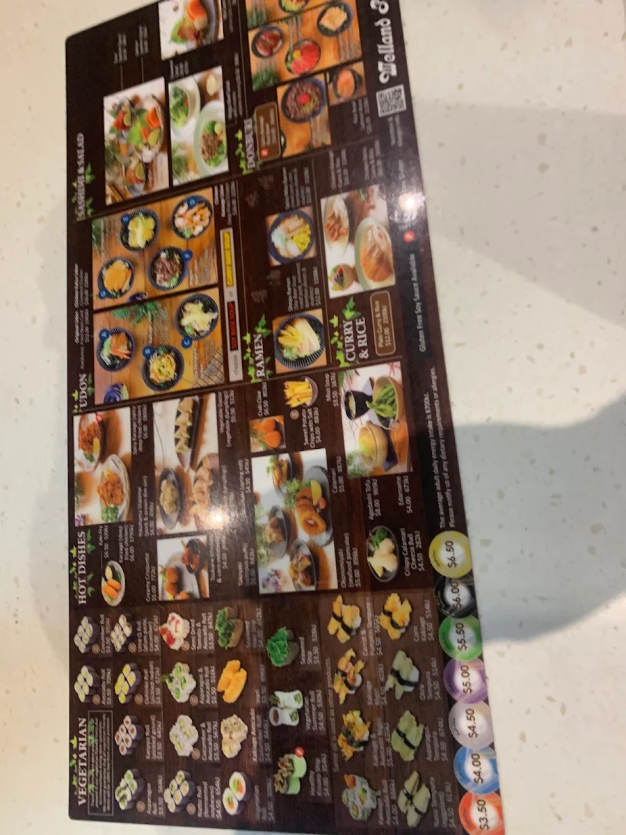 Menu, Sushi Train Welland Plaza
