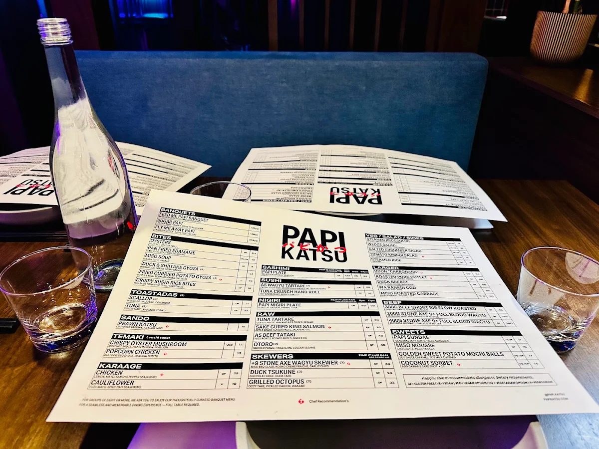 Menu, Papi Katsu Japanese Restaurant