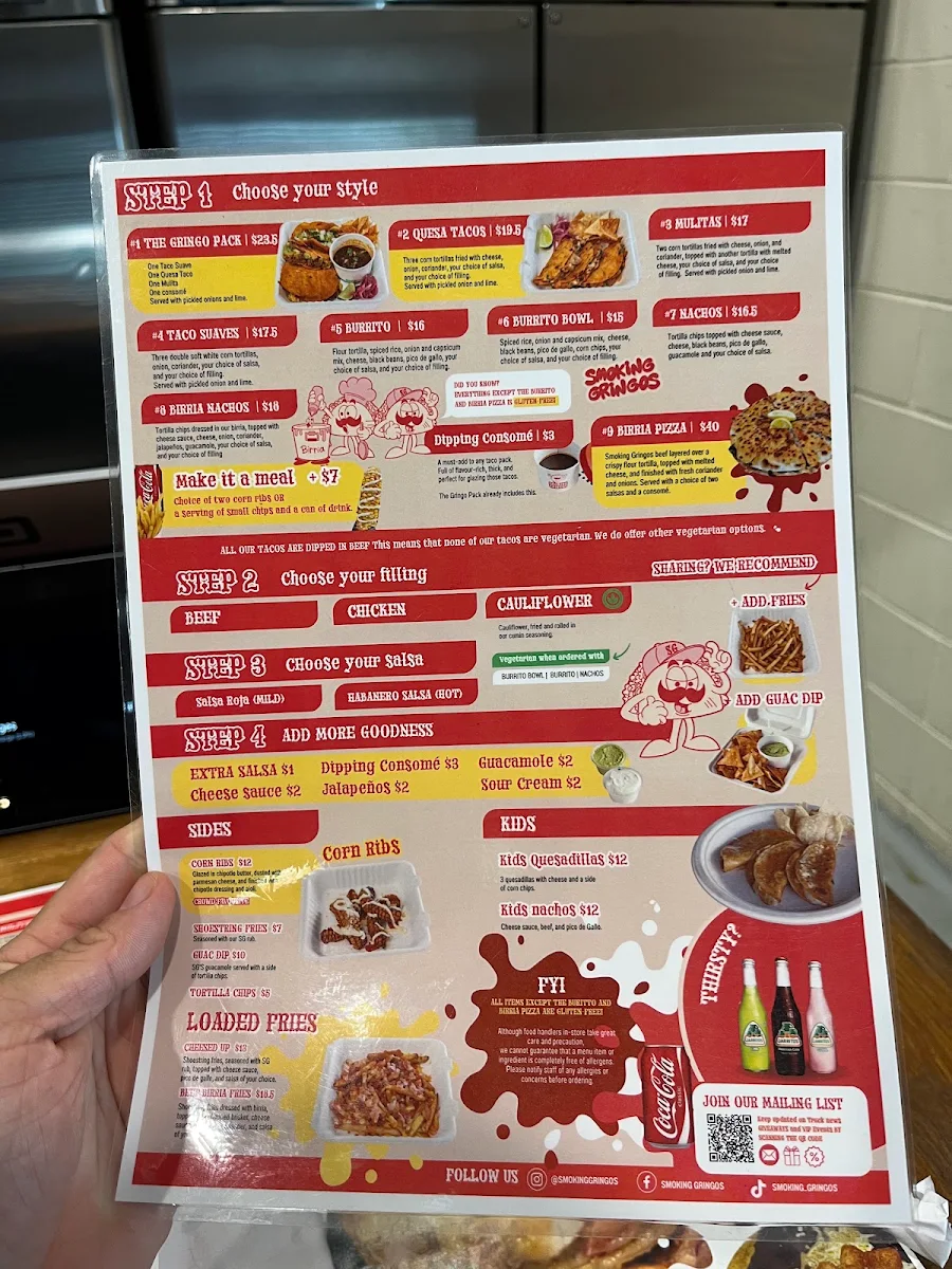 Menu, Smoking Gringos