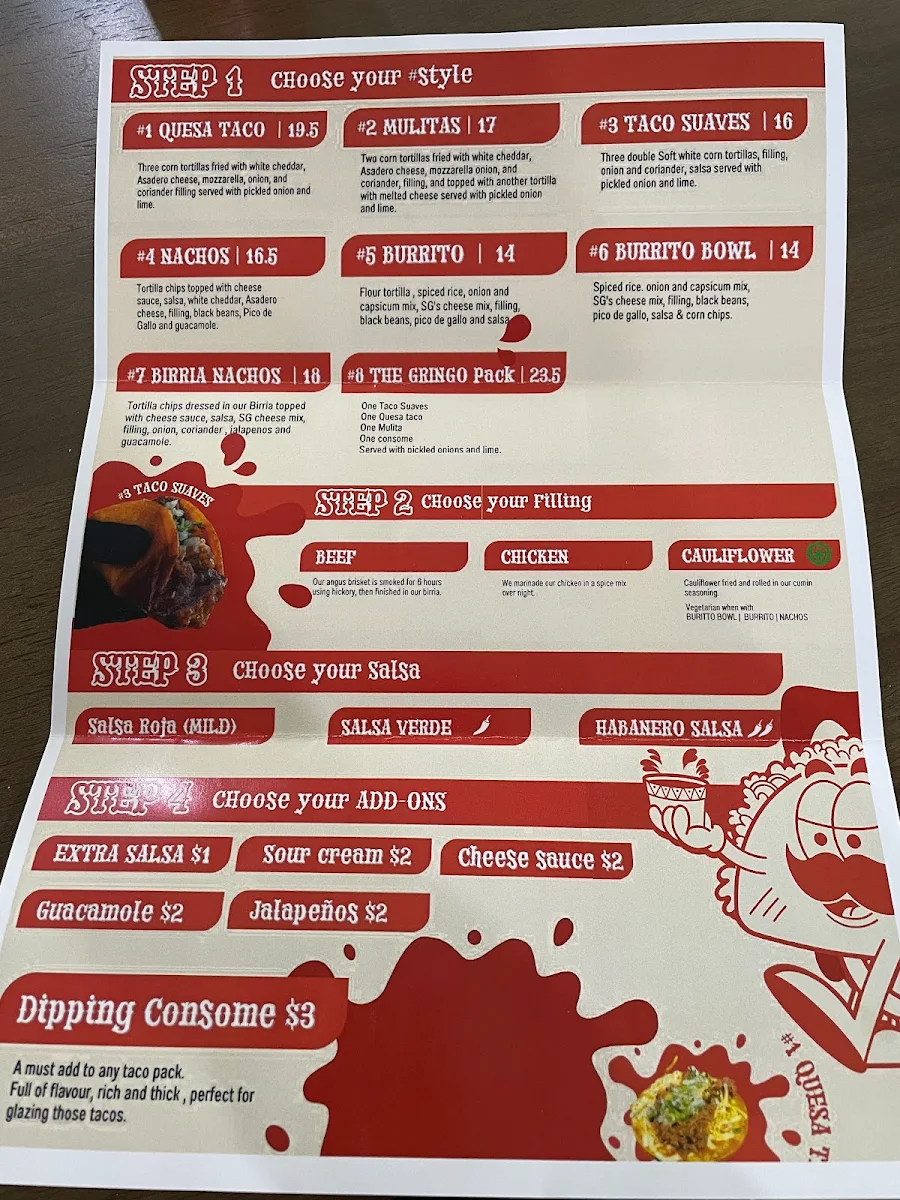 Menu, Smoking Gringos