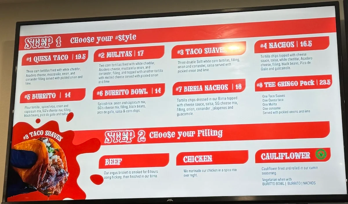 Menu, Smoking Gringos