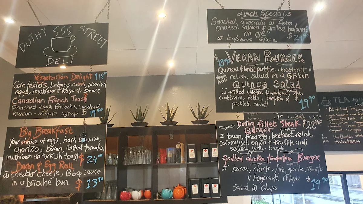 Menu, Duthy Street Deli Cafe