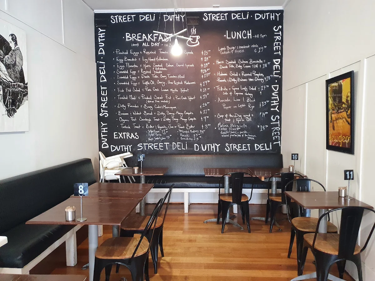 Menu, Duthy Street Deli Cafe