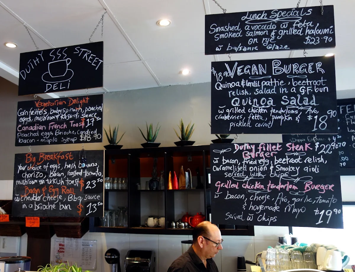 Menu, Duthy Street Deli Cafe